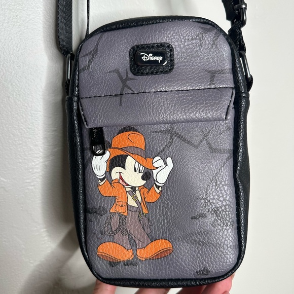 Disney Handbags - Disney Gray and Black Messenger Canera Bag with Mickey Mouse Design